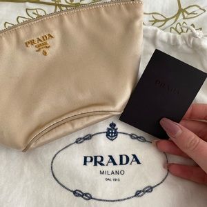 Small Prada Champagne Clutch